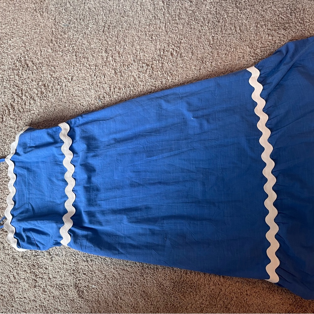 Blue Dress with White Trim